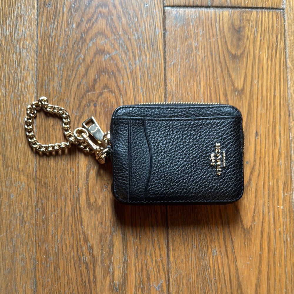 Coach Black Leather Keychain Wallet